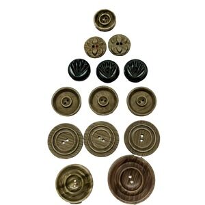 Vintage Bakelite Casein Button Lot Art Deco Fan Oversized Coat Sewing 1930s-50s